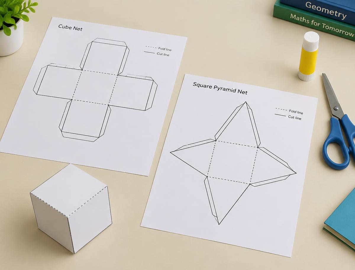 Cut-and-fold nets for building solid models